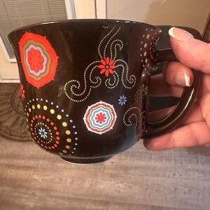 Marketplace Black Mug with Vibrant Patterns